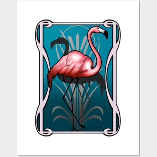 Flamingo Nouveau Posters and Art